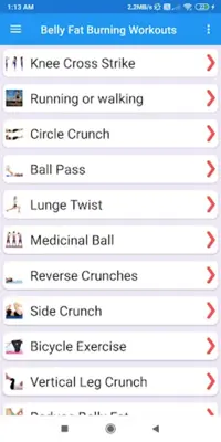 Belly Fat Burning Workouts android App screenshot 7